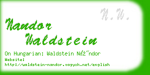 nandor waldstein business card